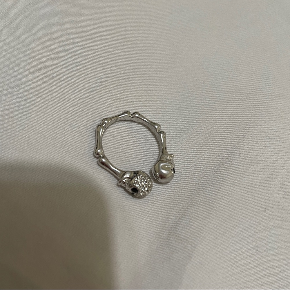 Adjustable Silver Skull Ring - image 6
